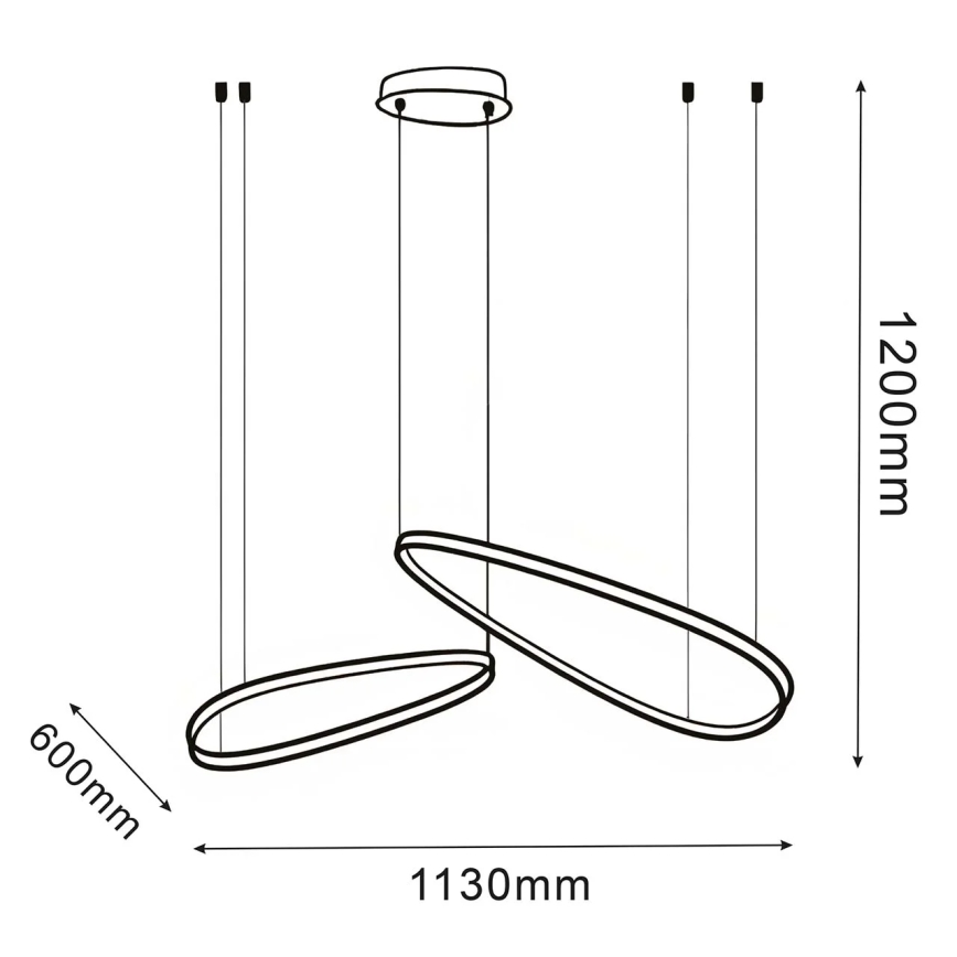 LED pakabinamas šviestuvas su kabeliu MICHELLE LED/48W/230V 4000K juodas