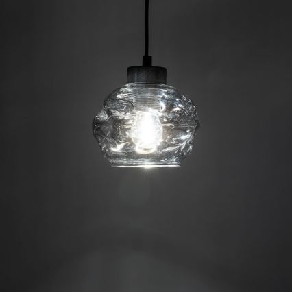 LED pakabinamas šviestuvas su laidu ZULIA 1xE27/15W/230V juoda/dūminė juoda