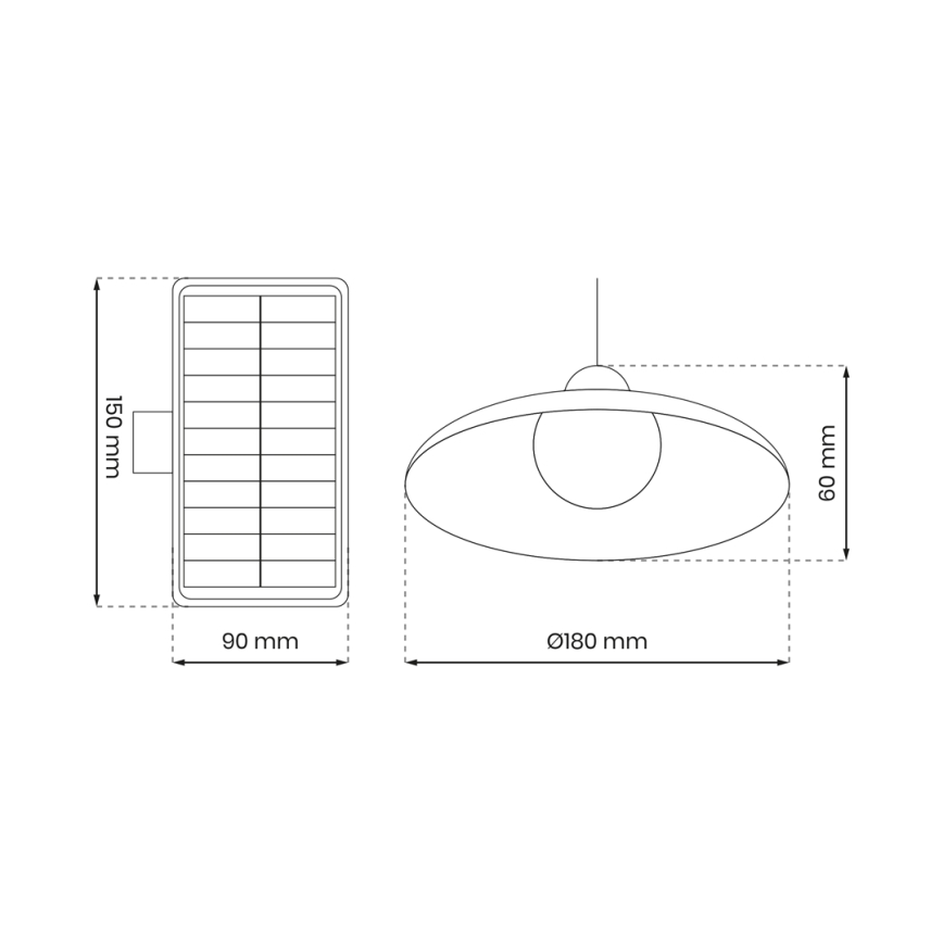 LED saulės energijos pakabinamas šviestuvas su pritemdomu šviesos jutikliu, LED/6W/3.7V 800 mAh IP44 + nuotolinio valdymo pultas