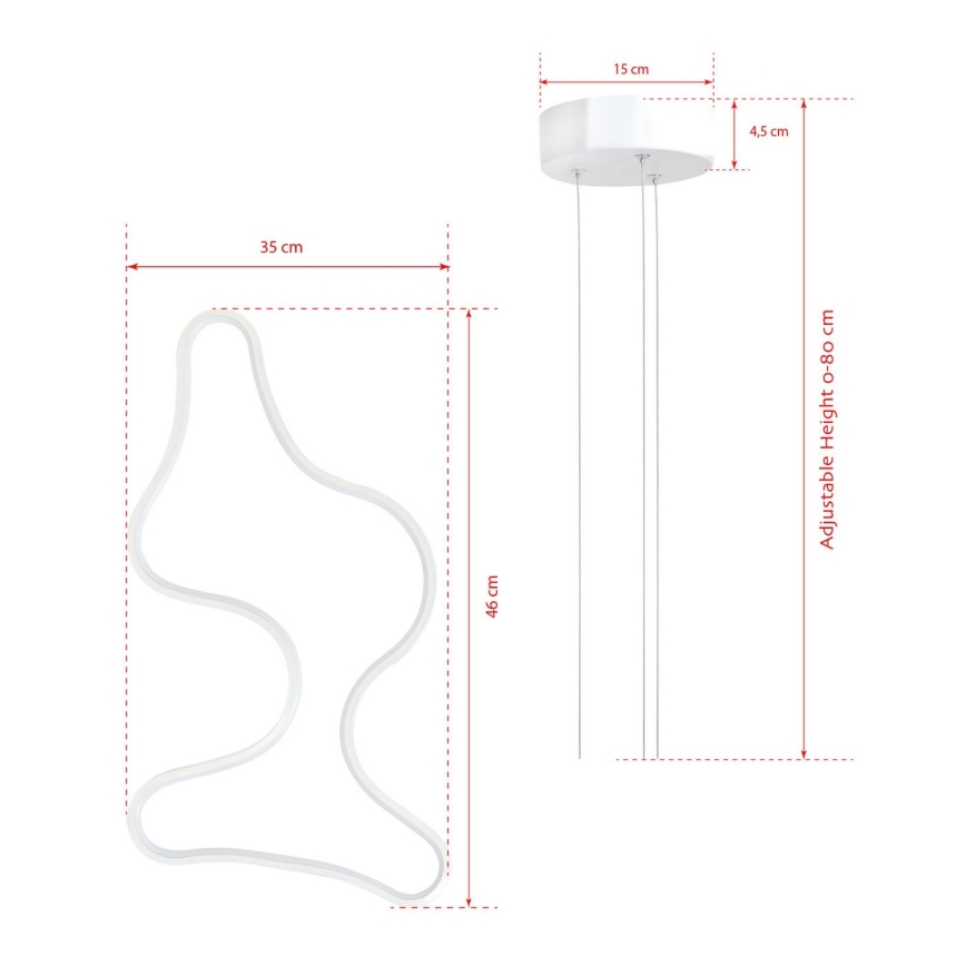 LED pakabinamasis šviestuvas ARTISAN LED/36W/230V 4000K baltas