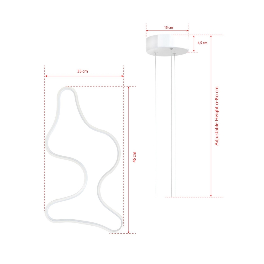 LED pakabinamasis šviestuvas ARTISAN LED/36W/230V 6500K baltas