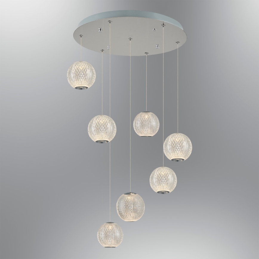LED pakabinamasis šviestuvas CREMONA 7xLED/5W/230V 3000K matinio chromo