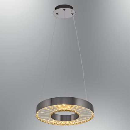 LED pakabinamasis šviestuvas JESI LED/35W/230V 3000K Ø 40 cm sidabrinis