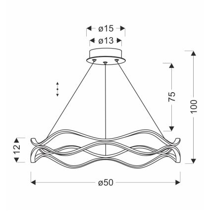 LED pakabukas VAVE LED/28W/230V rožinė auksinė