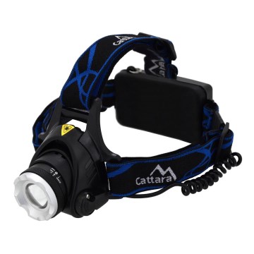 LED pakraunamas žibintuvėlis ant galvos LED/6W/7,4V 2x2800 mAh IP44 juoda/mėlyna