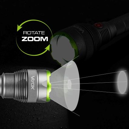 LED Pritemdomas įkraunamas žibintuvėlis su maitinimo bloku funkcija LED/5V IPX7 10000 blizgus 2600 mAh