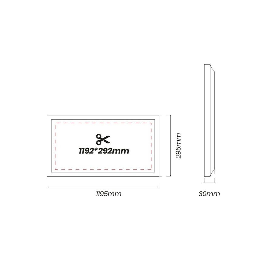 LED panelė LED/48W/230V 4000K 120x30 cm