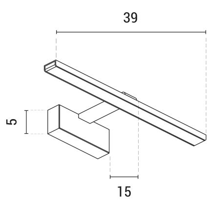 LED paveiklo šviestuvas LED/9W/230V 3000K 39 cm balta