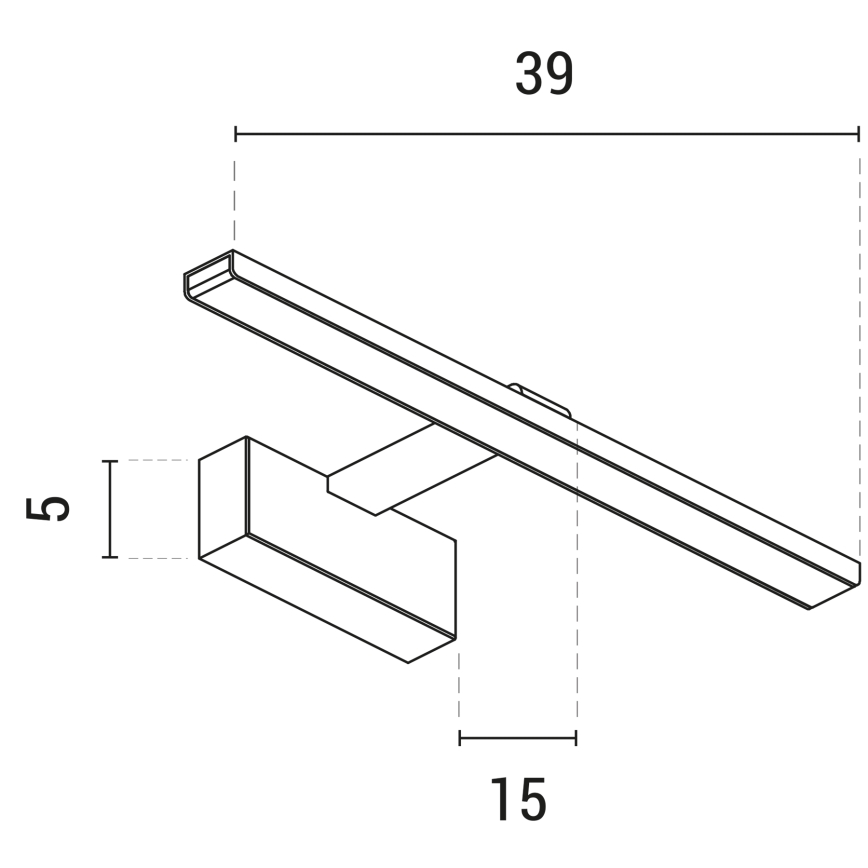 LED paveiklo šviestuvas LED/9W/230V 3000K 39 cm juoda