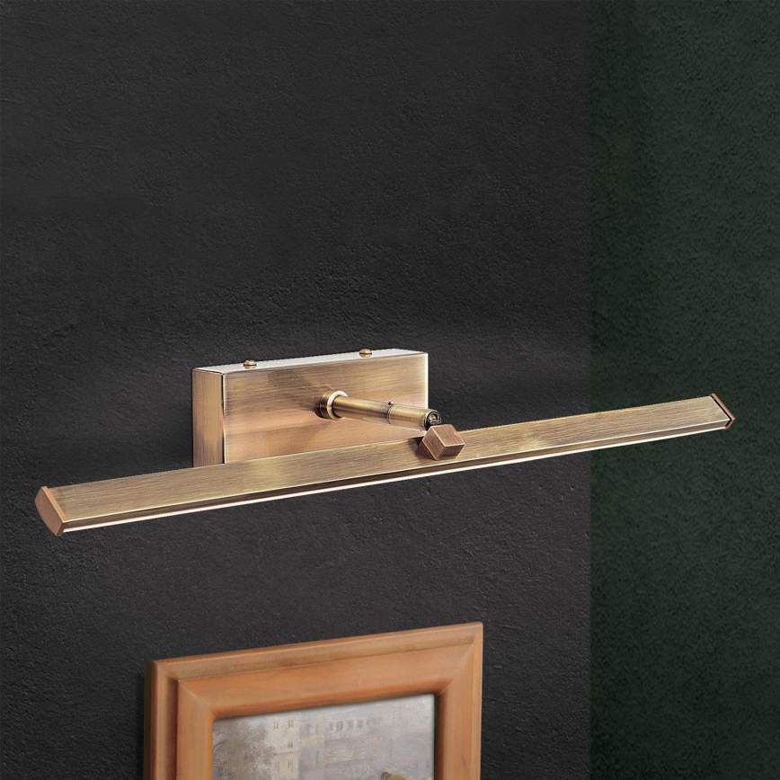 LED paveiklo šviestuvas PUBLIO LED/10W/230V 50 cm auksas/patina