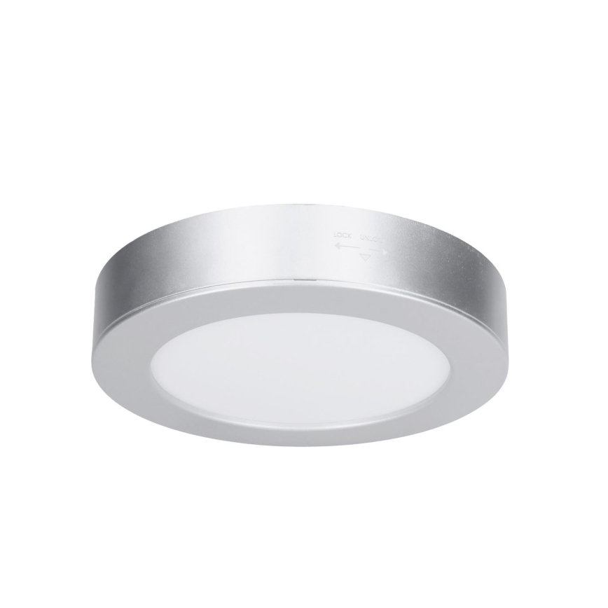 LED paviršinis/įleidžiamas 2in1 panelis LED/12W/230V 3000/4000/6000K skersmuo 17 cm IP54 sidabrinis
