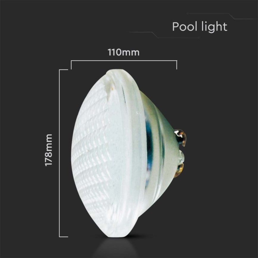 LED Plaukimo baseino lemputė LED/25W/12V IP68 6500K