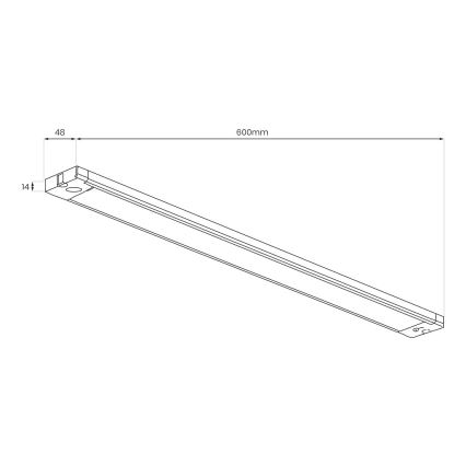 LED šviestuvas po spintelės LED/18W/230V 2700/3000/4000/5000/5700K 60 cm juodas