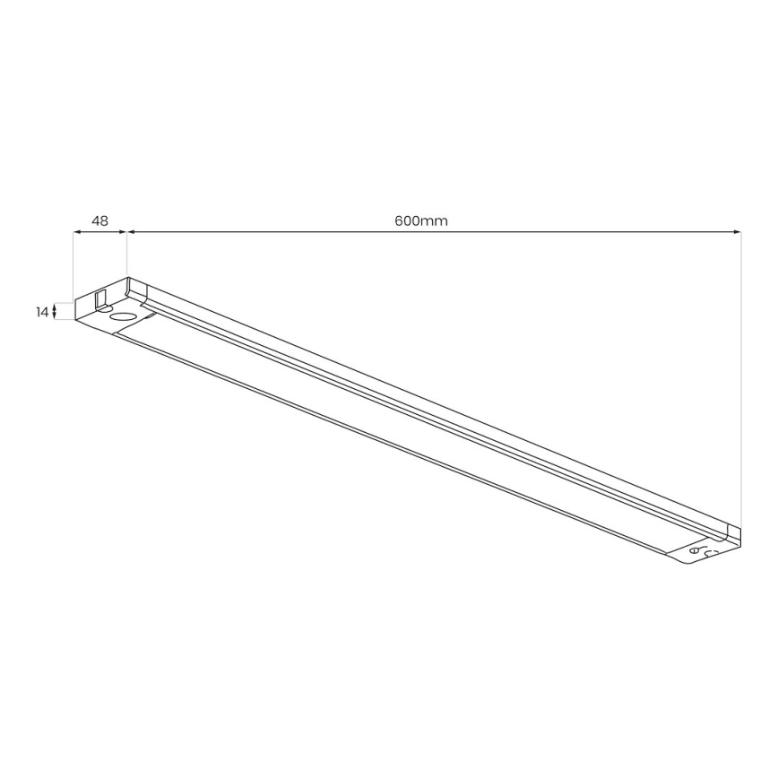LED šviestuvas po spintelės LED/18W/230V 2700/3000/4000/5000/5700K 60 cm juodas
