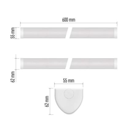 LED po spintelės šviestuvas LED/20W/230V 4000K 60 cm