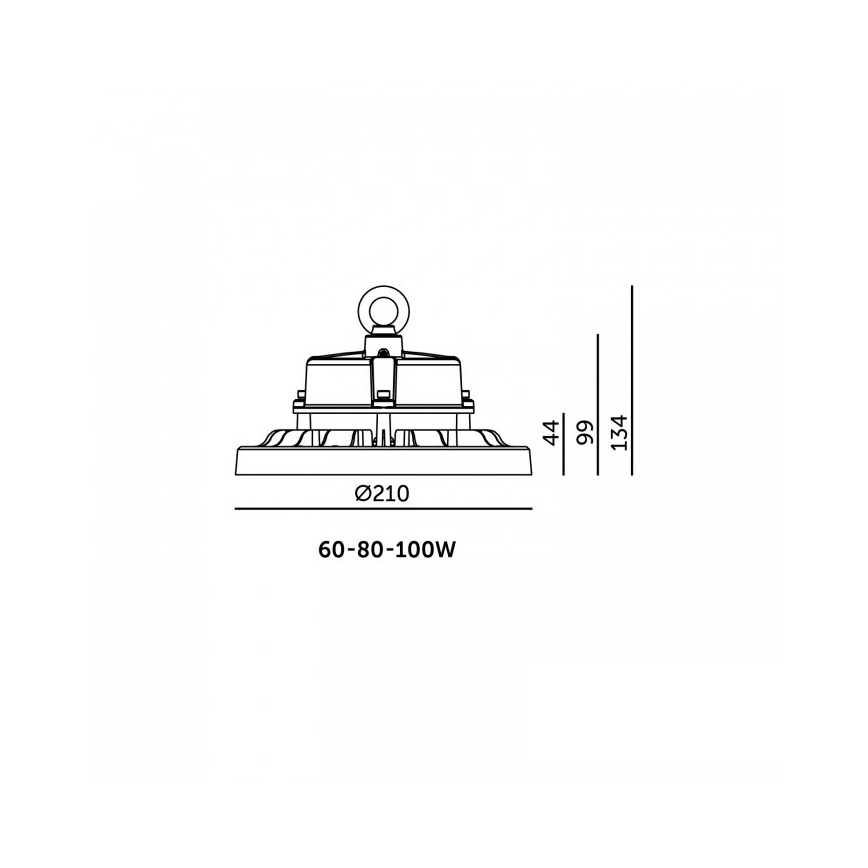 LED lubinis pramoninis šviestuvas RIO PRO HIGHBAY LED/60/80/100W/230V 4000/5000/6000K IP66