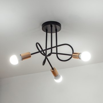 LED prigludęs liustras OXFORD 3xE27/15W/230V juodas