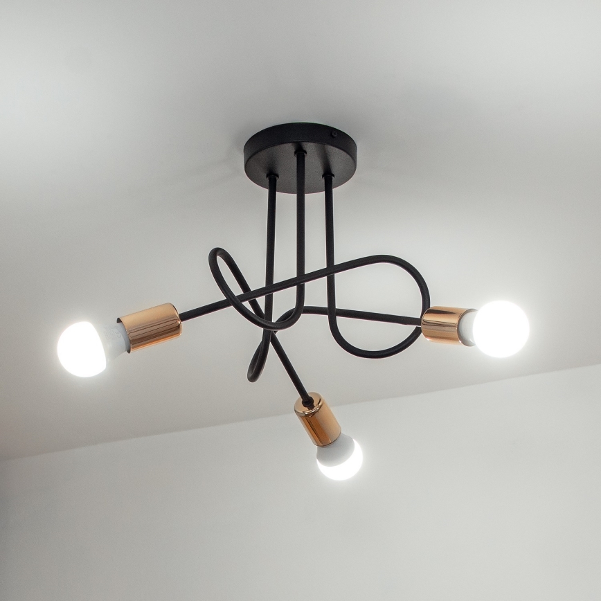 LED prigludęs liustras OXFORD 3xE27/15W/230V juodas