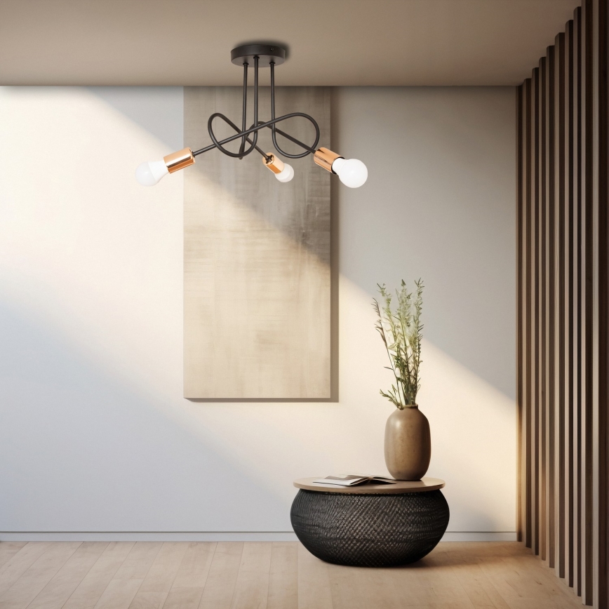 LED prigludęs liustras OXFORD 3xE27/15W/230V juodas