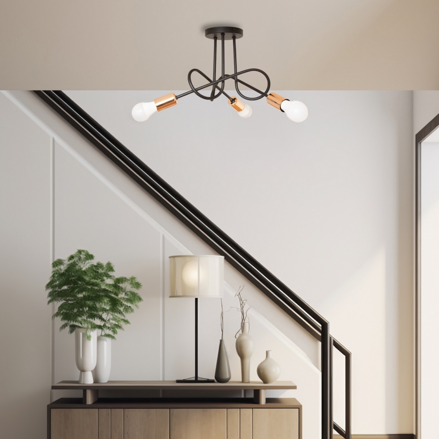 LED prigludęs liustras OXFORD 3xE27/15W/230V juodas