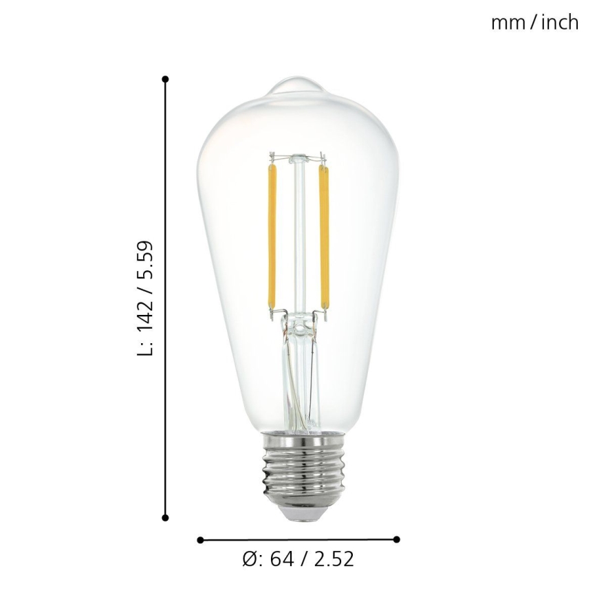 LED pritemdanti lemputė VINTAGE E27 / 6W / 230V 2700K - Eglo 11862