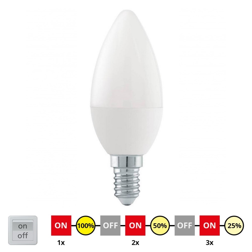 LED pritemdoma elektros lemputė C37 E14/6W/230V 3000K - STEPDIMMING - Eglo 54834