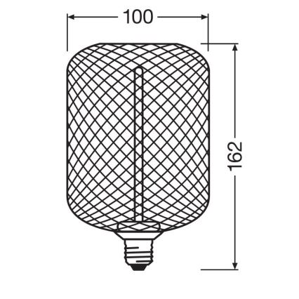 LED pritemdoma elektros lemputė DECOR FILAMENT E27/3,5W/230V 1800K juoda - Osram