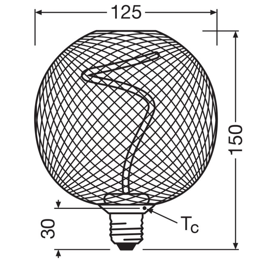LED pritemdoma elektros lemputė DECOR FILAMENT G125 E27/3,5W/230V 1800K auksas - Osram