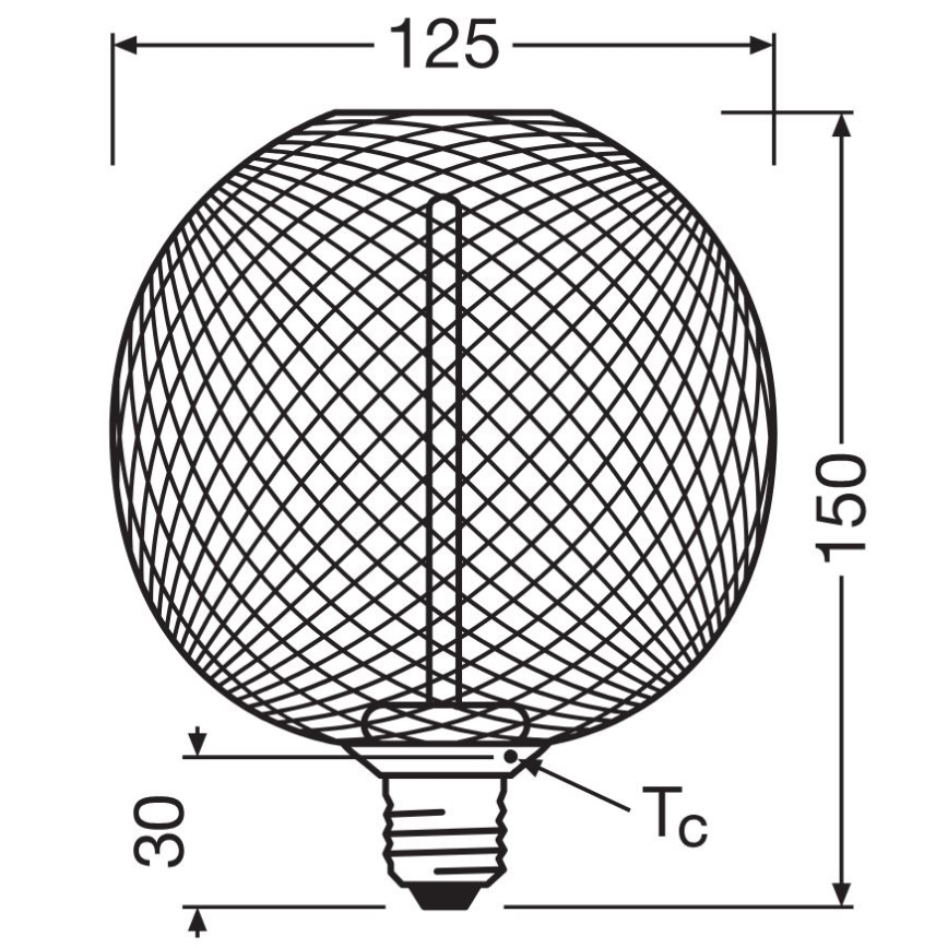 LED pritemdoma elektros lemputė DECOR  FILAMENT G125 E27/3,5W/230V 1800K juoda - Osram