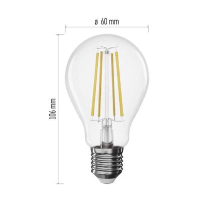 LED pritemdoma elektros lemputė FILAMENT A60 E27/7,5W/230V 4000K