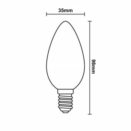 LED pritemdoma elektros lemputė FILAMENT C35 E14/6W/230V 3000K