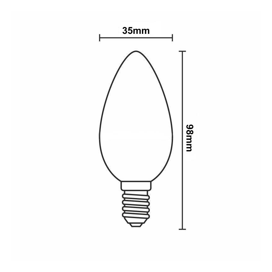 LED pritemdoma elektros lemputė FILAMENT C35 E14/6W/230V 3000K