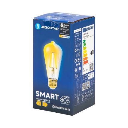 LED pritemdoma elektros lemputė FILAMENT MESH Išmanus ST64 E27/6W/230V 2700-6500K - Aigostar