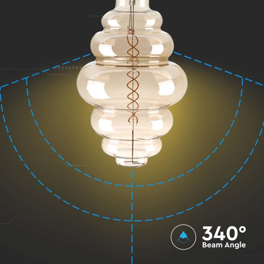 LED pritemdoma elektros lemputė FILAMENT S200 E27/8W/230V 1800K
