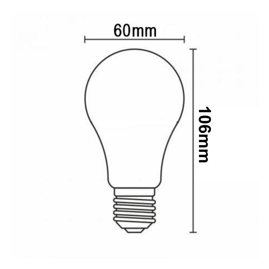 LED pritemdoma elektros lemputė FILAMENT VINTAGE A60 E27/12W/230V 2000K