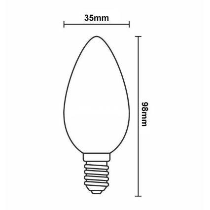 LED pritemdoma elektros lemputė FILAMENT VINTAGE C35 E14/6W/230V 2000K