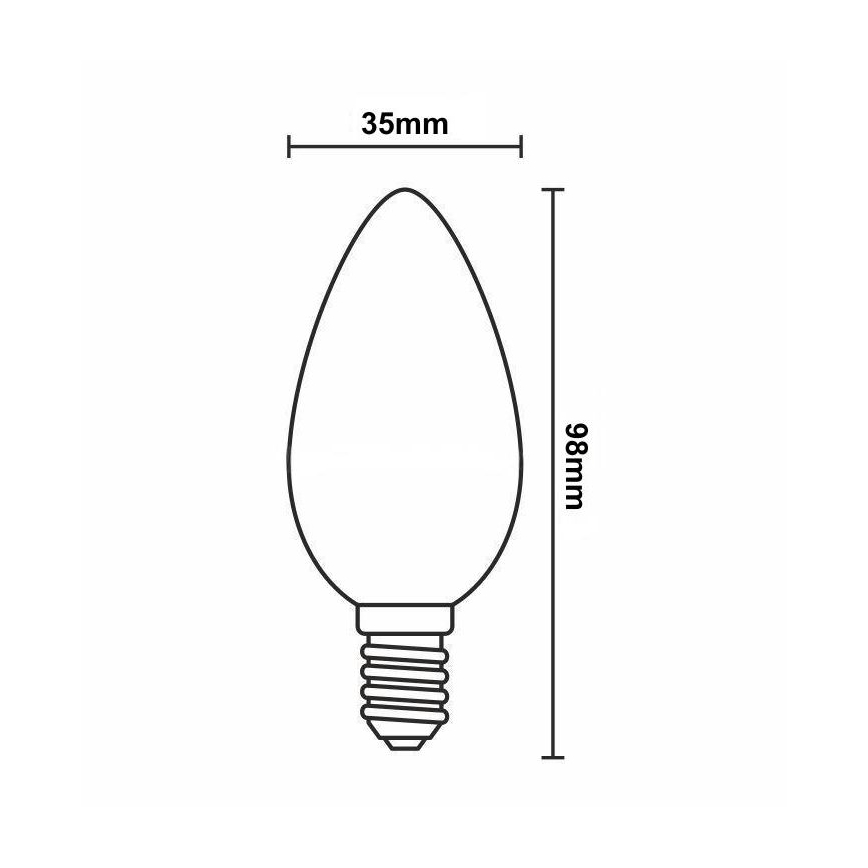LED pritemdoma elektros lemputė FILAMENT VINTAGE C35 E14/6W/230V 2000K