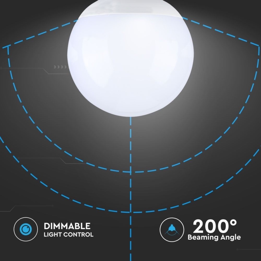 LED pritemdoma elektros lemputė G120 E27/13W/230V 6400K