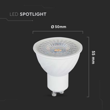 LED pritemdoma elektros lemputė GU10/6W/230V 4000K 110°
