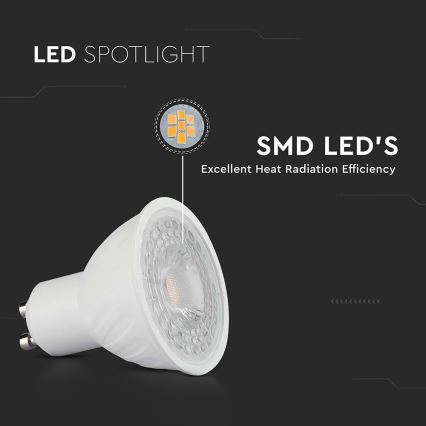 LED pritemdoma elektros lemputė GU10/6W/230V 6500K 38°