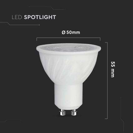LED pritemdoma elektros lemputė GU10/6W/230V 6500K 38°