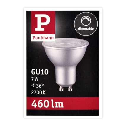 LED pritemdoma elektros lemputė GU10/7W/230V 2700K - Paulmann 28753