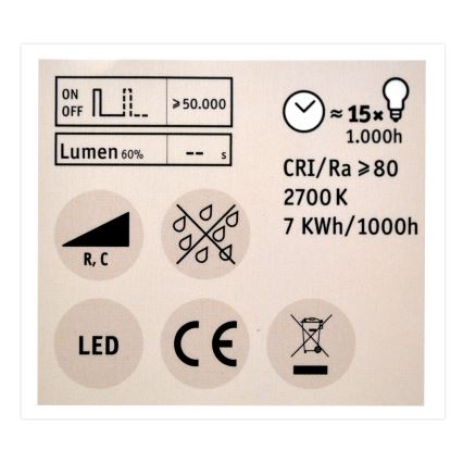 LED pritemdoma elektros lemputė GU10/7W/230V 2700K - Paulmann 28753