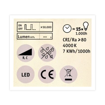 LED pritemdoma elektros lemputė GU10/7W/230V 4000K - Paulmann 28754