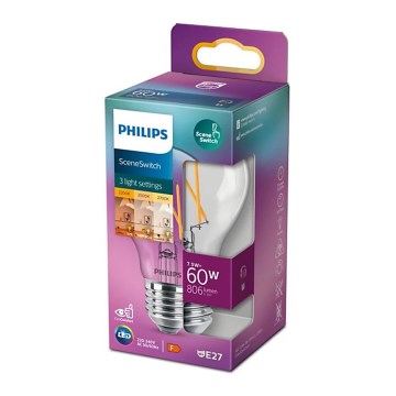LED pritemdoma elektros lemputė Philips Warm Glow A60 B22/7W/230V 2200-2700K CRI 90