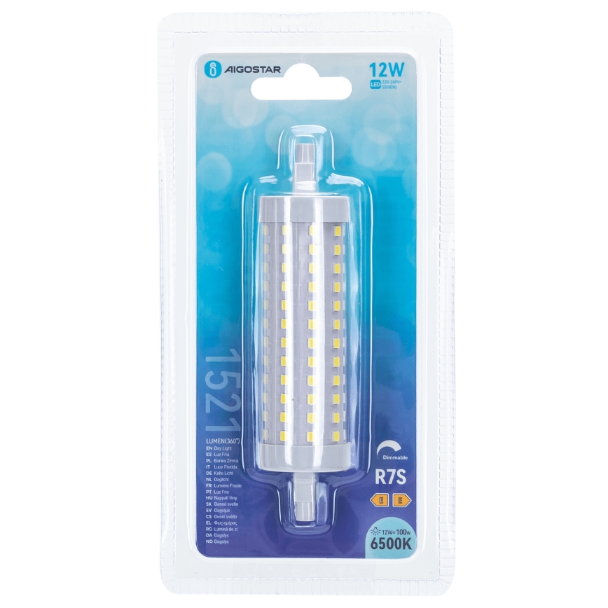 LED pritemdoma elektros lemputė R7s/12W/230V 6500K - Aigostar