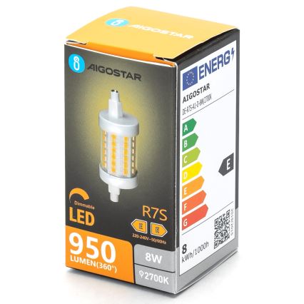 LED pritemdoma elektros lemputė R7s/8W/230V 2700K - Aigostar