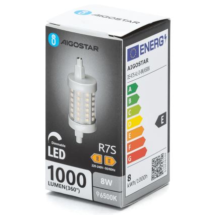 LED pritemdoma elektros lemputė R7s/8W/230V 6500K - Aigostar