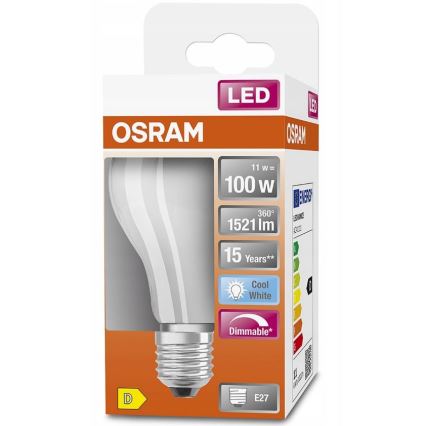 LED pritemdoma elektros lemputė RETROFIT A60 E27/11W/230V 4000K - Osram