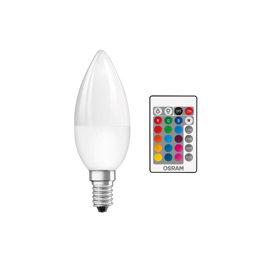 LED pritemdoma elektros lemputė RGB STAR E14/4,5W/230V 2700K – Osram